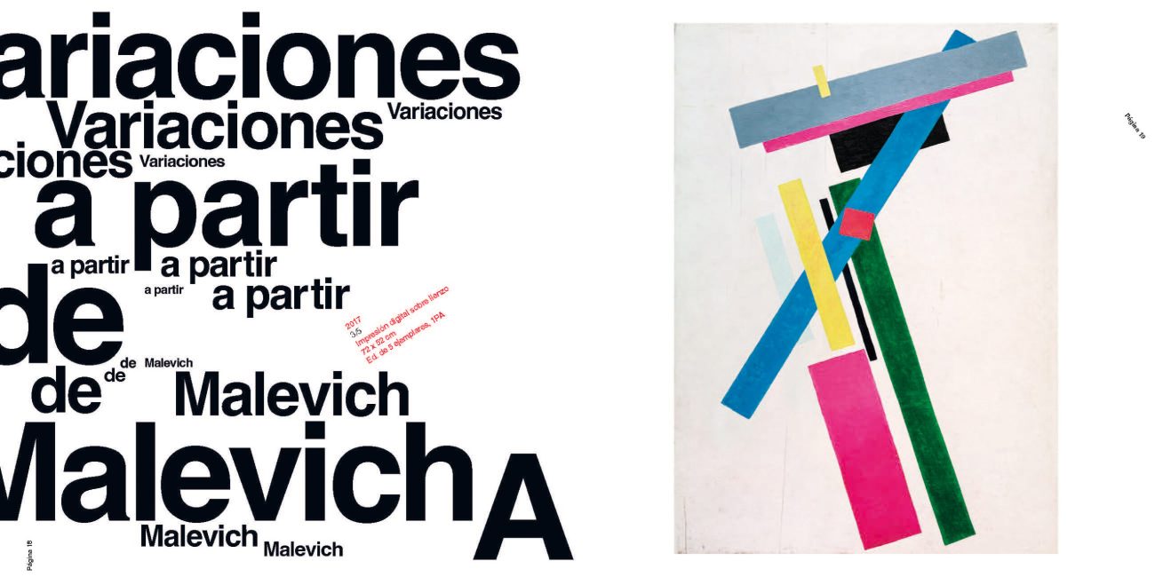 Catálogo exposición DE MONDRIAN A MALEVICH, de José Manuel Ballester, en La Lonja del Pescado, Alicante