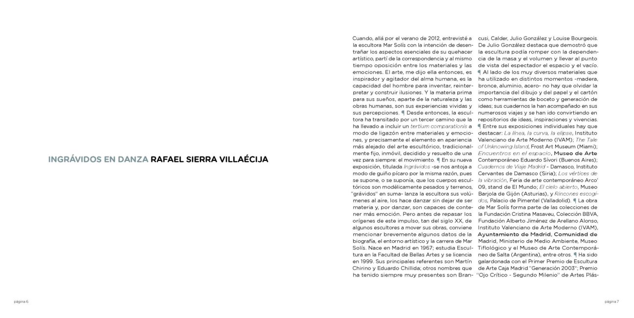 Catálogo exposición INGRÁVIDOS, de Mar Solís, en La Lonja del Pescado, Alicante